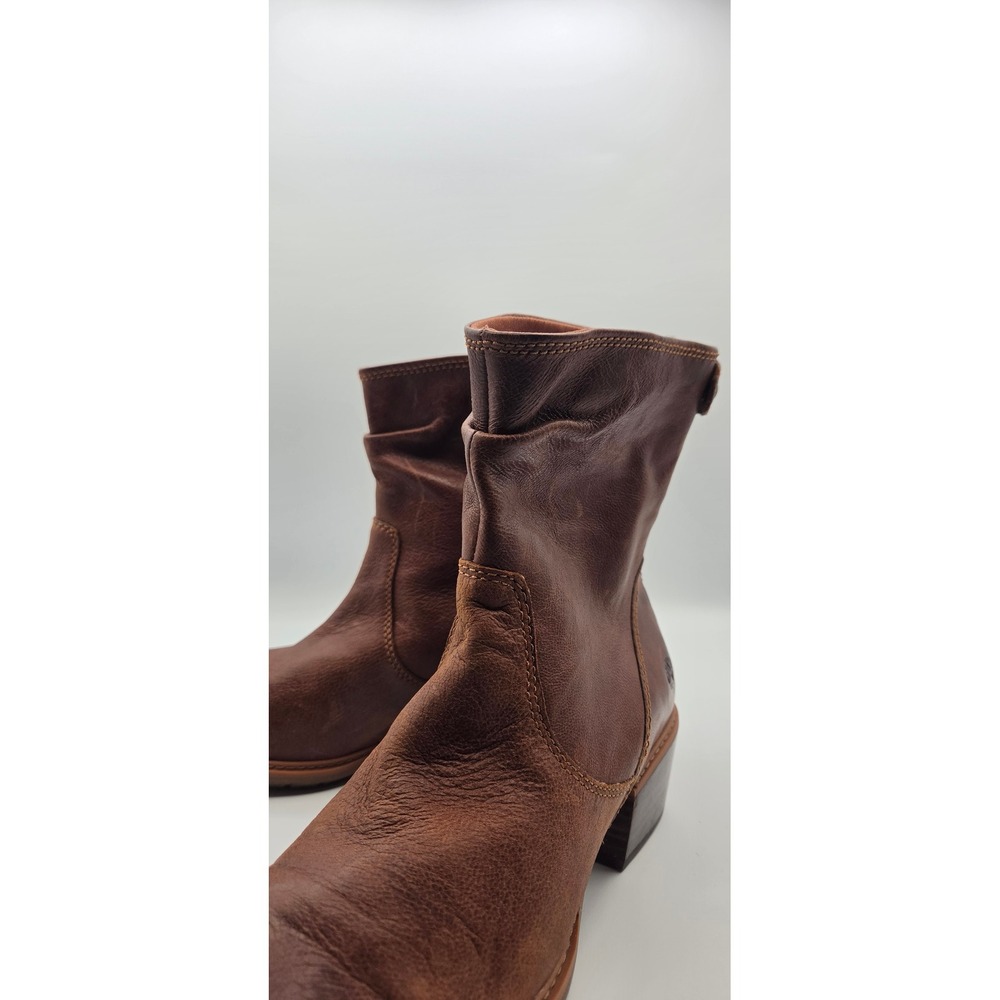 Timberland Sutherlin Bay Women's Boots 7.5 Brown Leather Slouch Zip A1SDE - Picture 10 of 13
